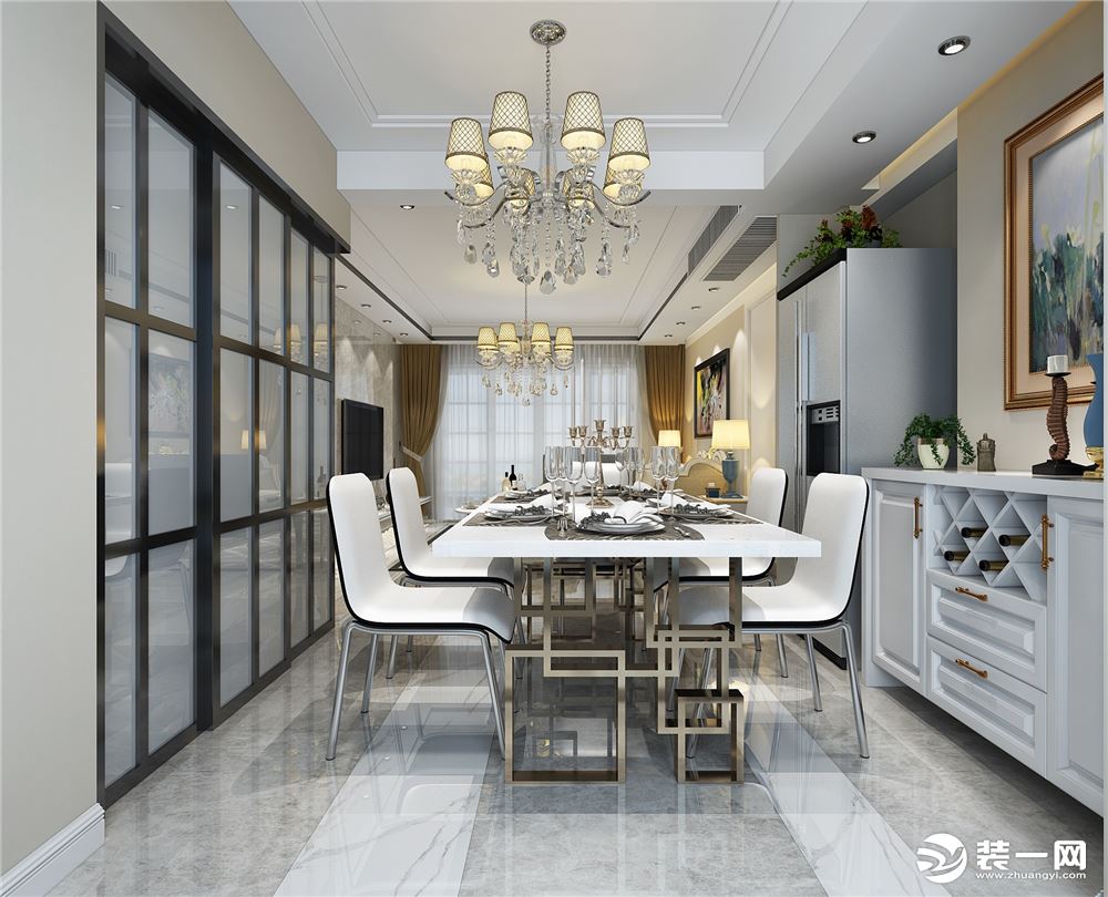 福星惠誉东湖城 150平四居室简欧风格装修效果图餐厅
