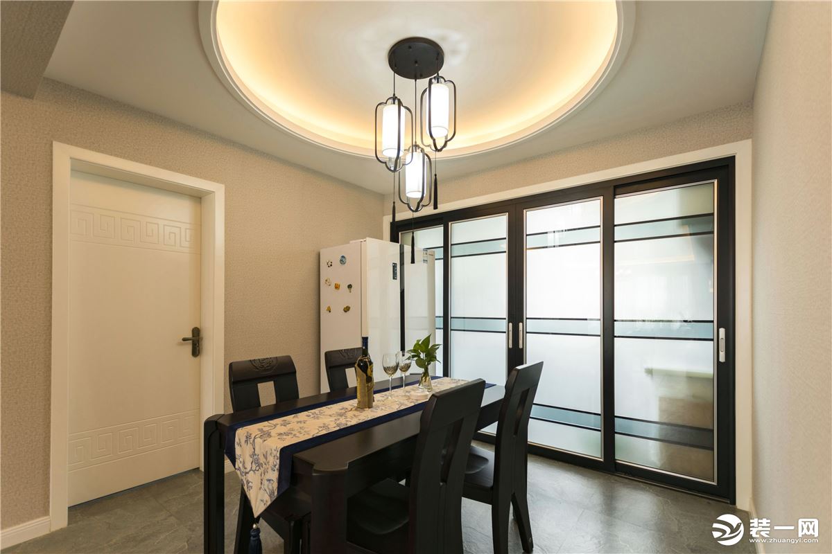 【壹品装饰】丝路环球港120平三室两厅新中式风格装修案例