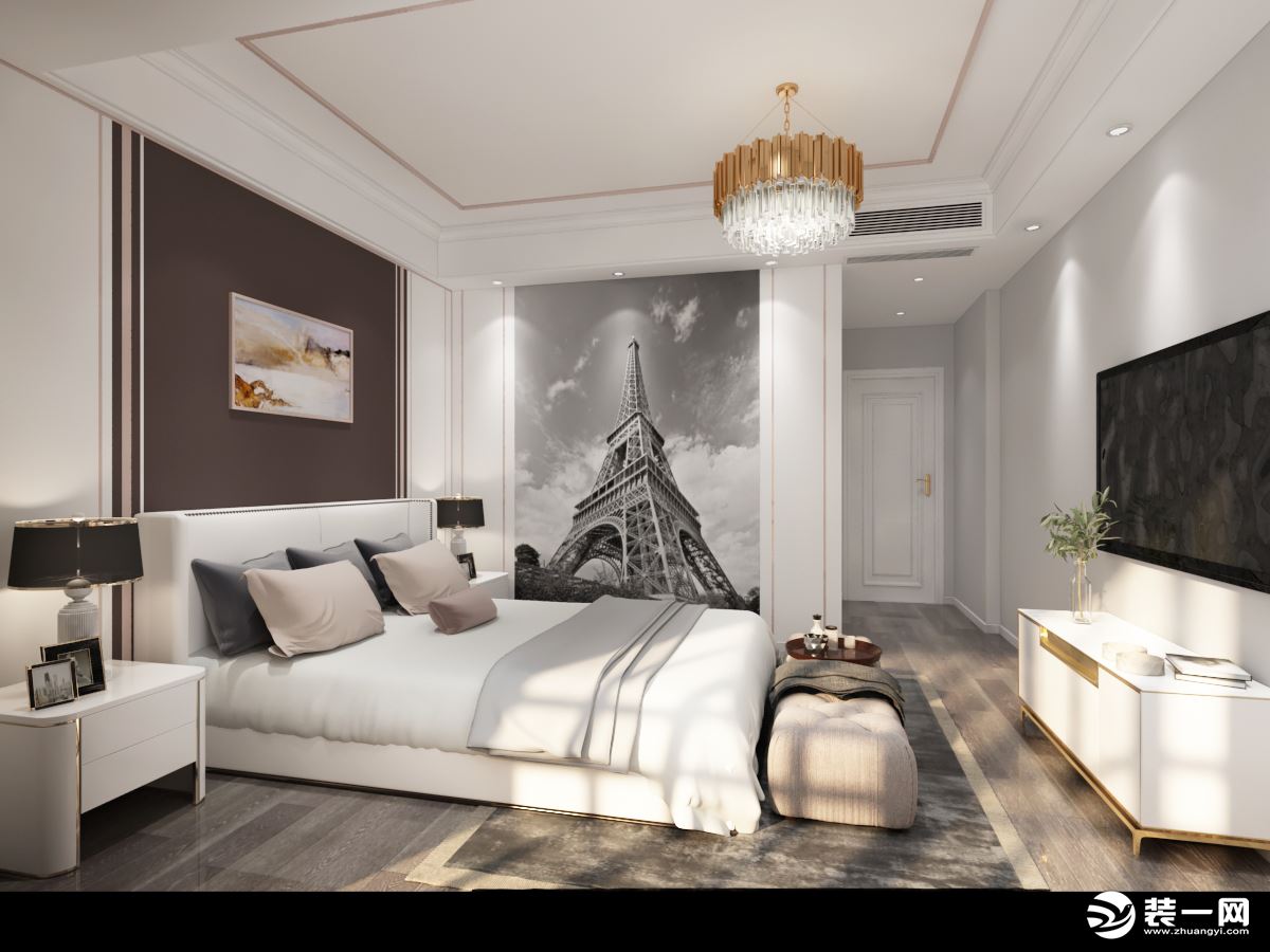 惠州广建南方装饰金山湖复式300平方现代风格卧室效果图