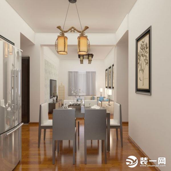 日式简约风格装修的特点是简洁和淡雅，它通过素雅的墙面设计和简洁的家具摆放，能带给人一种宁静感和舒适感