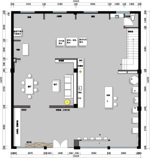 【苏州夏. 空间营造装饰设计】荆州大金&威能展厅320㎡-现代一层平面图