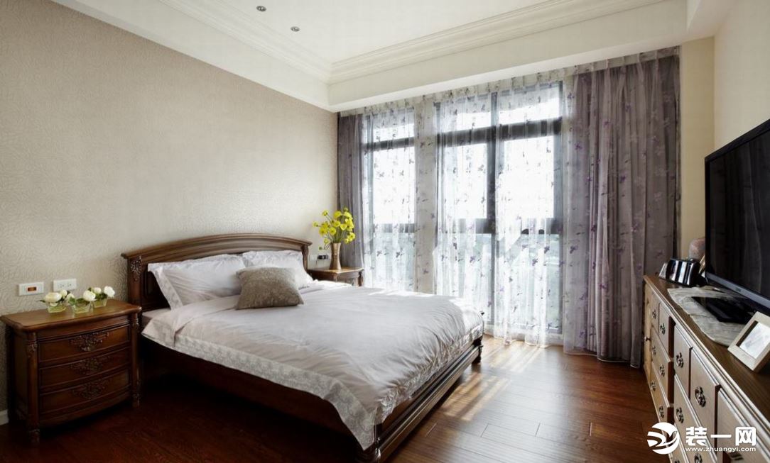 【金伙伴装饰】荷澜廷125平  14万  美式风格三居室  卧室