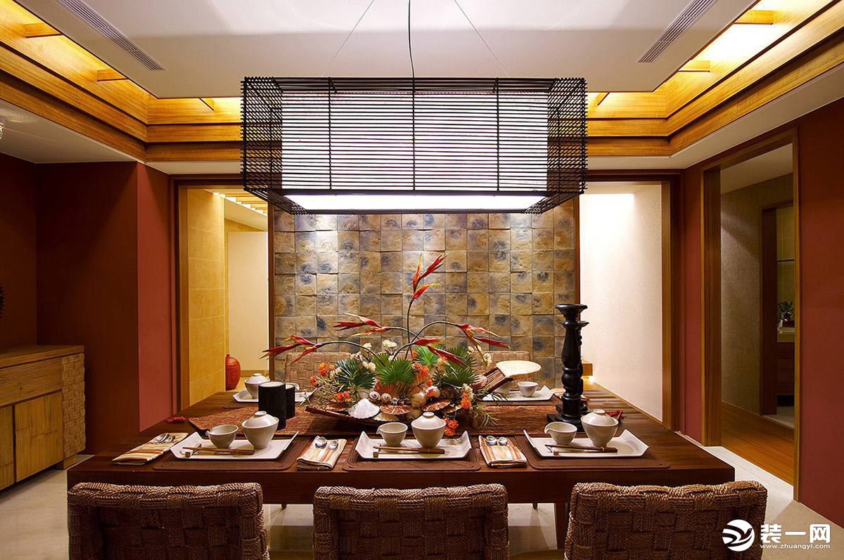 【金伙伴装饰】世贸瀚河苑189平  25万   东南亚风格  三居室  餐厅