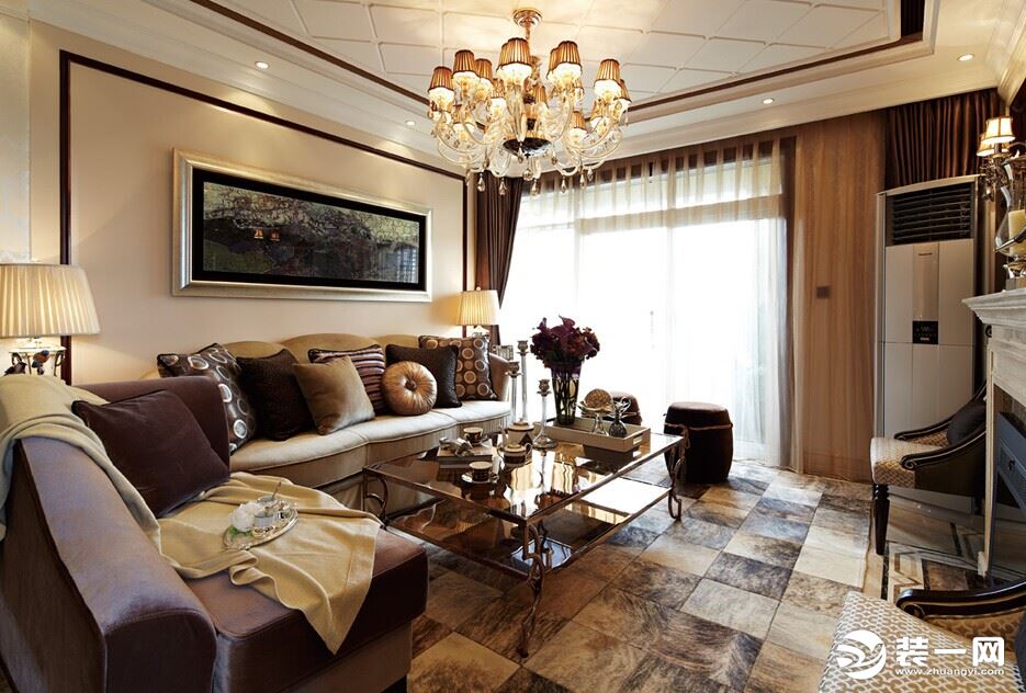【金伙伴装饰】保利居上142平   18万   新古典风格    二居室  客厅