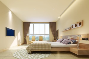 阳光100别墅现代简约风格装修效果图卧室