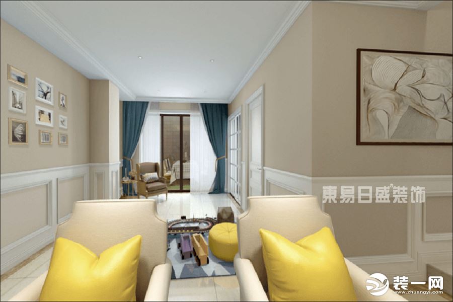 重庆东易日盛装饰美利山360㎡别墅设计——客厅案例效果图