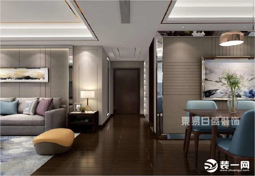 【重庆东易日盛】龙湖九里晴川140平米现代风格设计案例——客厅
