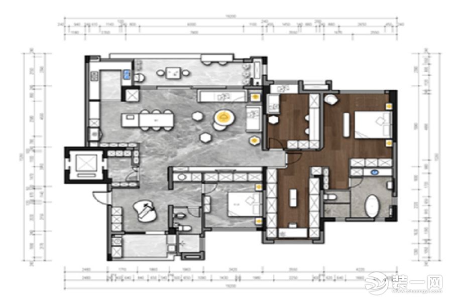 【重慶東易日盛】萬科悅灣-200 m2-現(xiàn)代前衛(wèi)-戶型圖