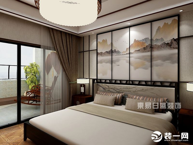 【重庆东易日盛】万科悦湾130平米中式风格-卧室装修效果图
