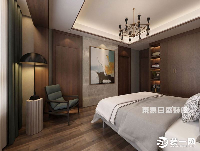 【重庆东易日盛】两江新宸185平米现代中式风格-卧室装修效果图