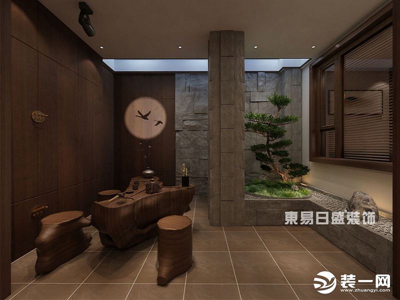 【重庆东易日盛】两江新宸185平米现代中式风格-茶室装修效果图