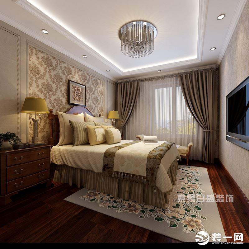 【重庆东易日盛】雅居乐国际花园124平米简欧风格-卧室装修效果图