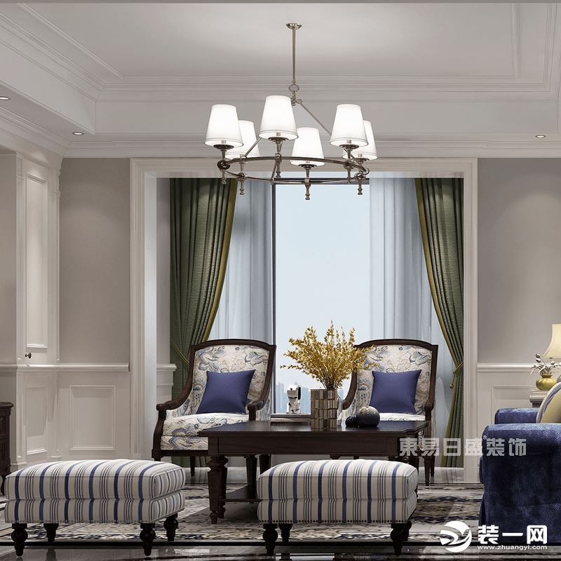 【重庆东易日盛】140平米美式风格-客厅装修效果图