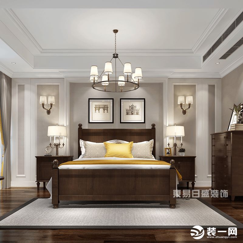【重庆东易日盛】140平米美式风格-卧室装修效果图