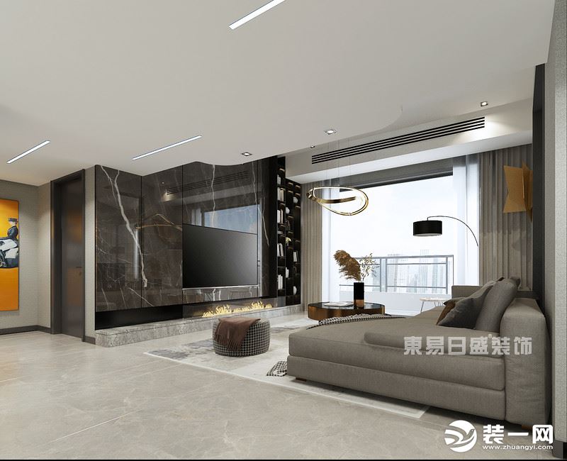 【重庆东易日盛】167平米顶层现代风格-客厅装修效果图