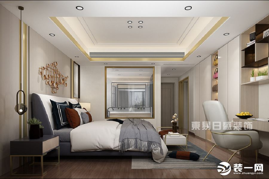 【重庆东易日盛】189㎡现代轻奢风格-卧室装修效果图