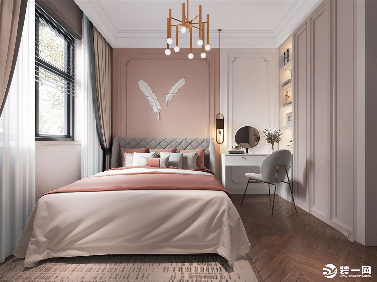 金科九曲河 350㎡ 美式轻奢风格 卧室 装修设计效果图