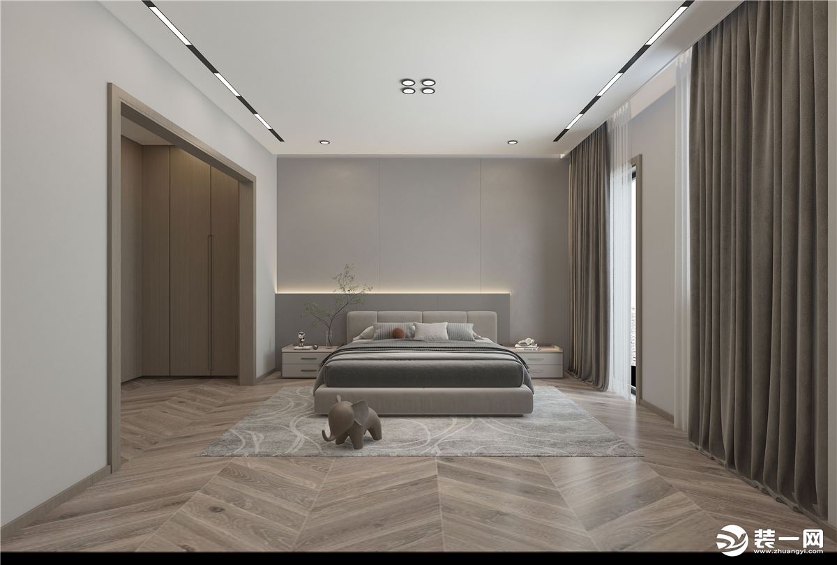 两江御园 300㎡ 现代风格 装修设计 卧室案例