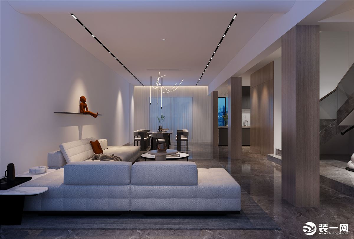 两江御园 300㎡ 现代风格 装修设计 客厅案例