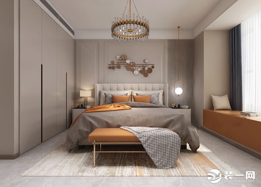 红星国际广场 122㎡现代简约 装修设计 卧室案例