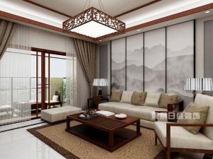 重庆山语间130平米四居室中式装修风格——客厅