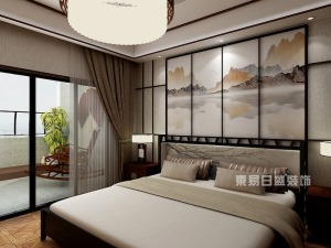 重慶山語間130平米四居室中式裝修風格——臥室