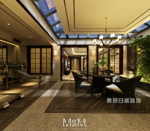 【东易日盛装饰】巴塞阳光500㎡别墅新中式装修设计——客厅