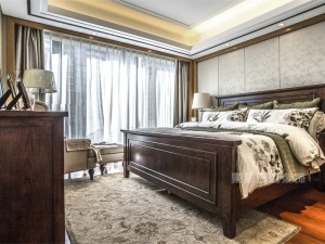【重庆东易日盛】御澜道108平米简欧风格设计案例——卧室
