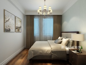 【重庆东易日盛】中央公园120平米简约美式-卧室装修效果图