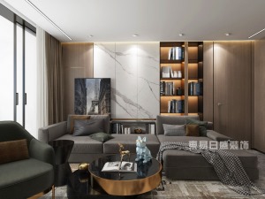 【重庆东易日盛】143平米现代简约风格设计案例-客厅装修效果图