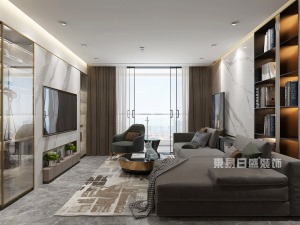 【重庆东易日盛】143平米现代简约风格设计案例-客厅装修效果图