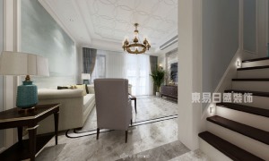 【重庆东易日盛】158平现代美式风格-客厅装修效果图