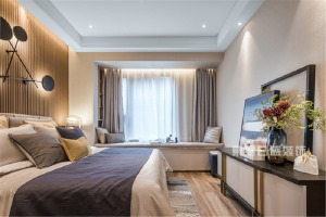 【重庆东易日盛】165㎡现代轻奢风格-卧室装修效果图