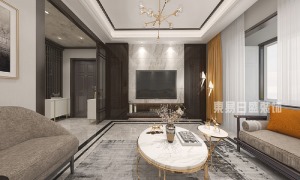 【重庆东易日盛】164平米现代中式风格-客厅装修效果图