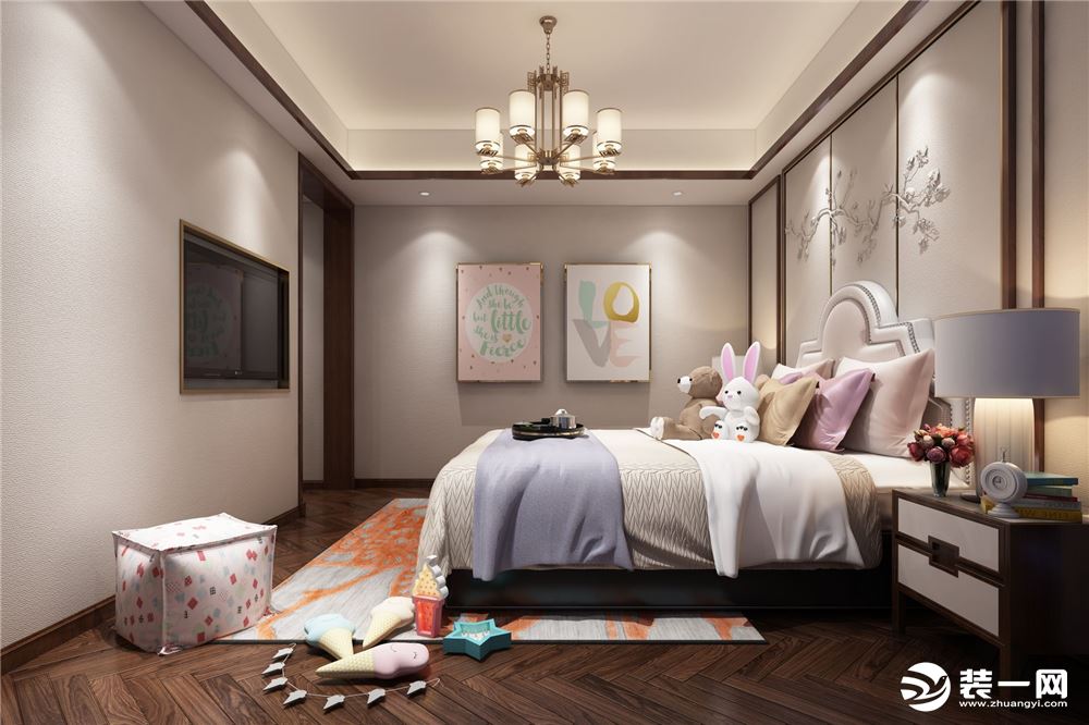 卧室【宁波星杰装饰】香颂湾 400平米别墅 新中式风格装修案例图	