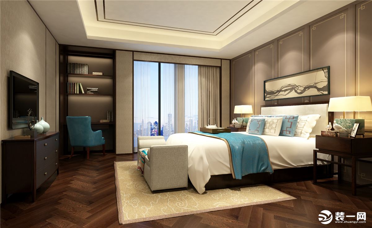 卧室银亿东岸  520平方  新中式风格装修效果图