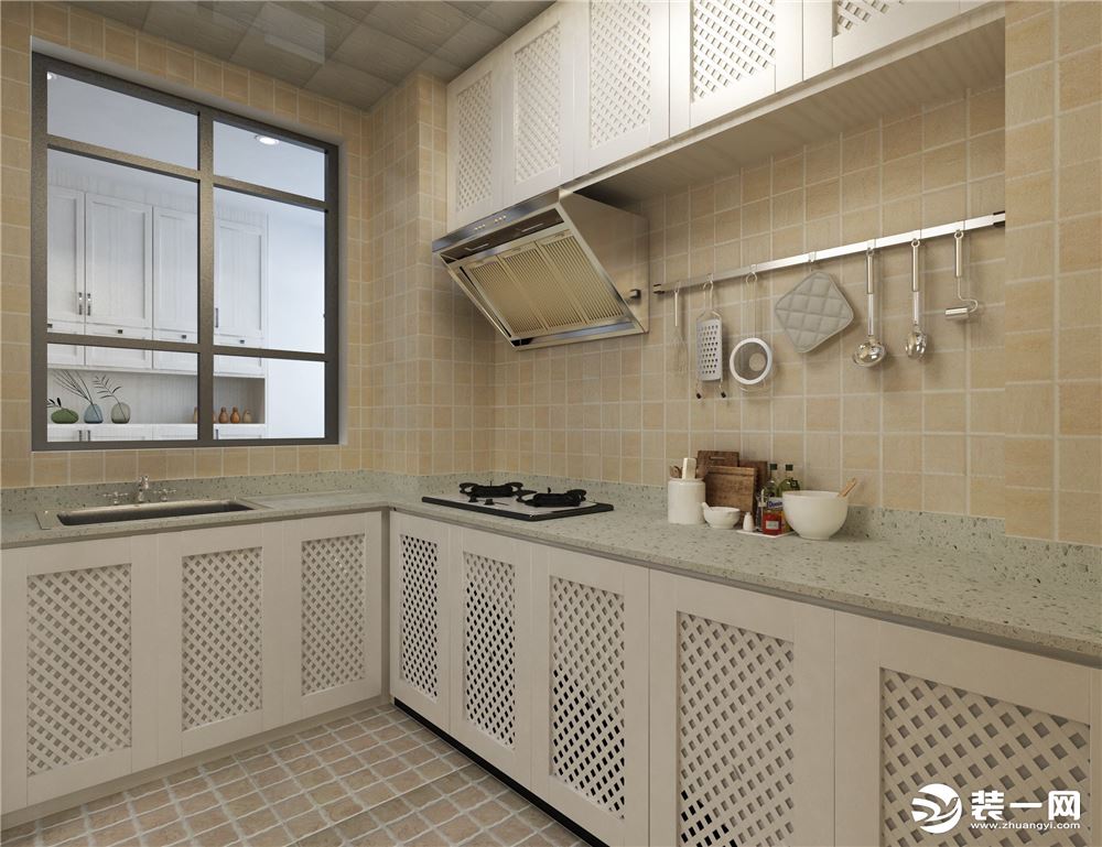 天安尚城90平三居室现代风格厨房装修效果图