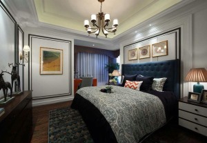 星河国际140平四居室新古典风格 卧室装修效果图