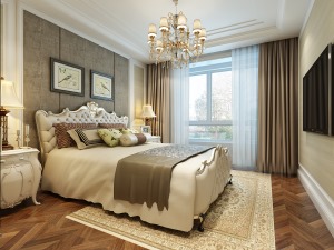 龙湖水晶郦湾154平三居室欧式风格装修效果图主卧室