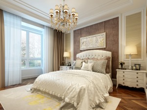龙湖水晶郦湾154平三居室欧式风格装修效果图次卧室