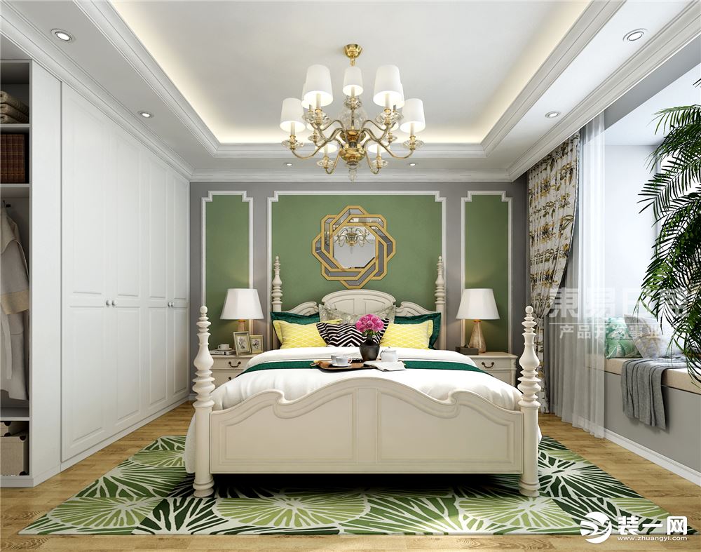卧室宁波速美家装饰120平简欧风格设计回味自然系列