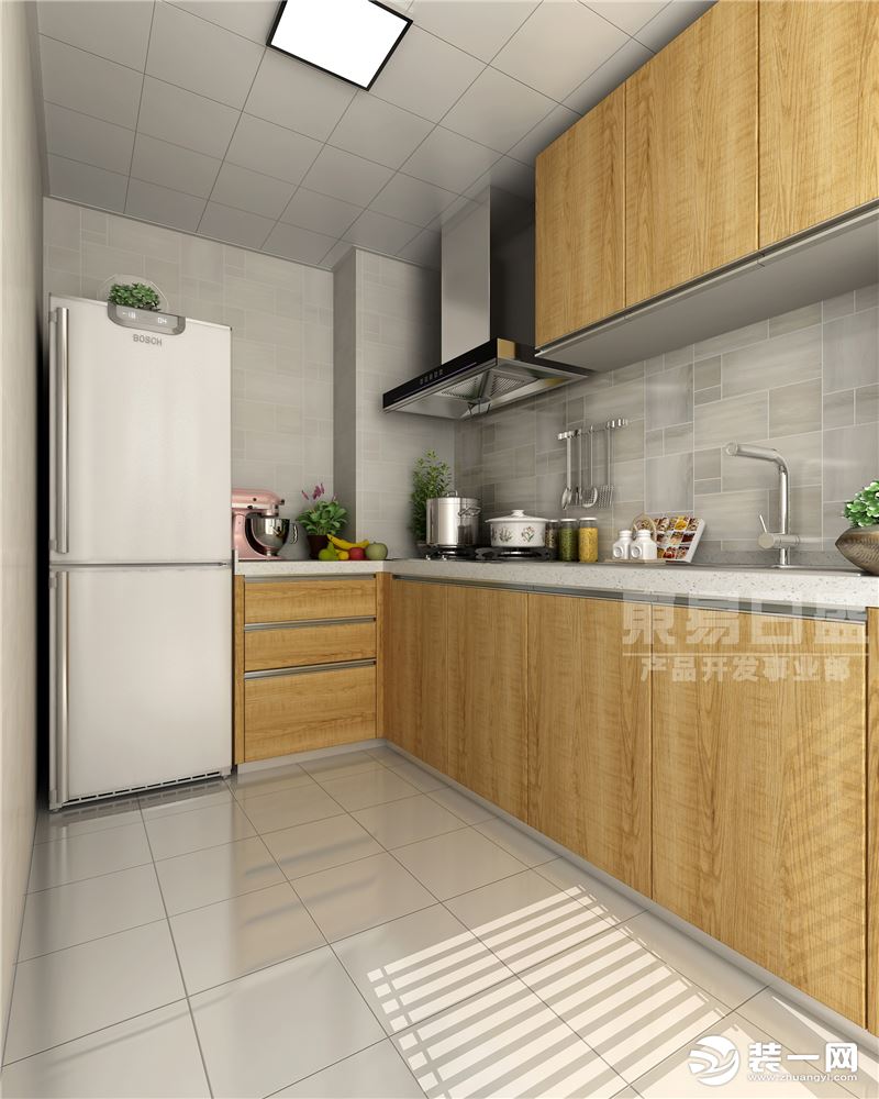 厨房橱柜宁波速美超级家100平北欧风设计 木作格调 简约自然