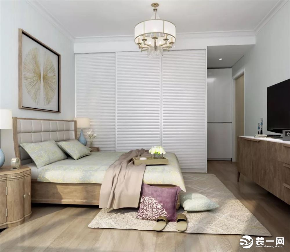 卧室宁波速美超级家装饰100平现代简约设计原木自然系列