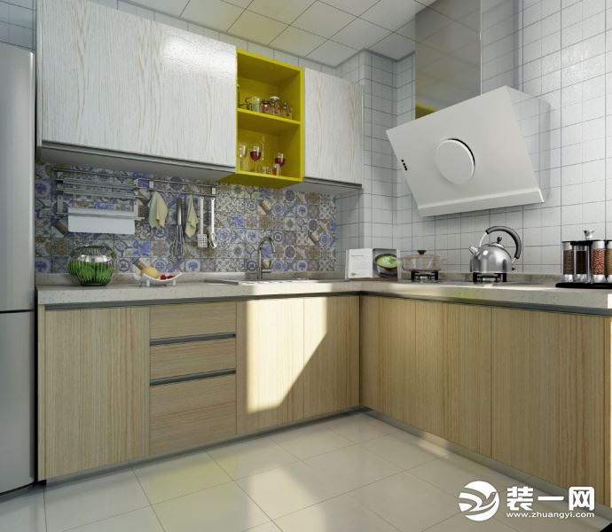 厨房橱柜宁波速美超级家装饰95平现代简约风格装修案例