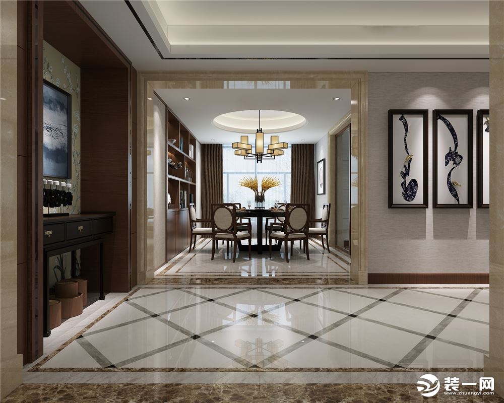 门厅宁波速美超级家中旅名门府142平大平层中式风格装修案例