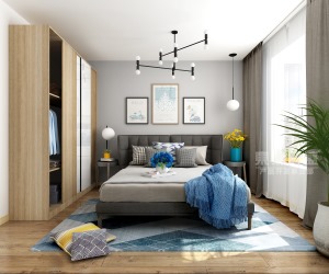 卧室宁波速美超级家100平北欧风设计 木作格调 简约自然