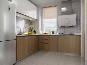 厨房橱柜宁波速美超级家装饰100平现代简约设计原木自然系列