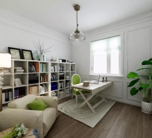 书房书柜宁波速美超级家装饰100平现代简约设计原木自然系列