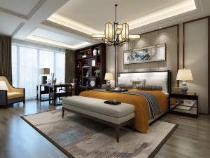 卧室博物架宁波速美超级家中旅名门府142平大平层中式风格装修案例