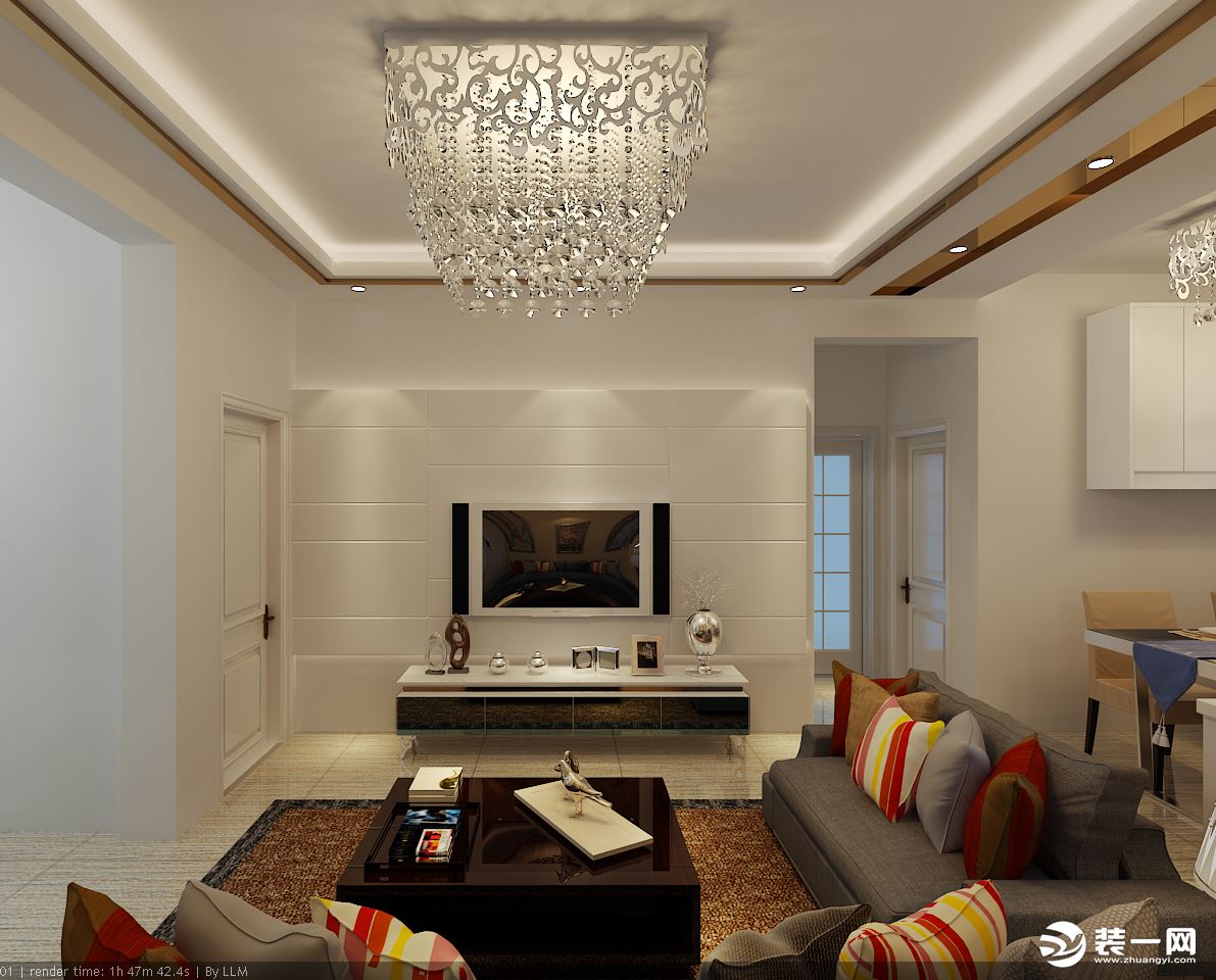 铜仁喜百年装饰江华名都66平米现代风格小户型客厅效果图